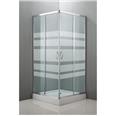 Mampara de ducha angular.