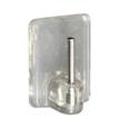 Percha Visillos peque&ntilde;a adhesivaPl&aacute;stico e inox (UNI1)