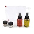 Set condimentos de vidrio: 2 botellas c/difusor+2 recipientes c/tap&oacute;n